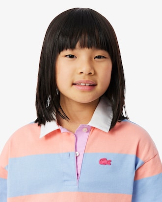 Oversized Striped Cotton Rugby Polo