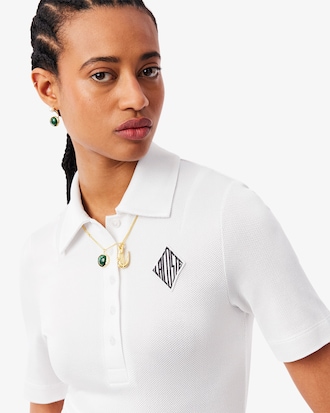 Women's Runway Slim Fit Satin Piqu&eacute; Polo