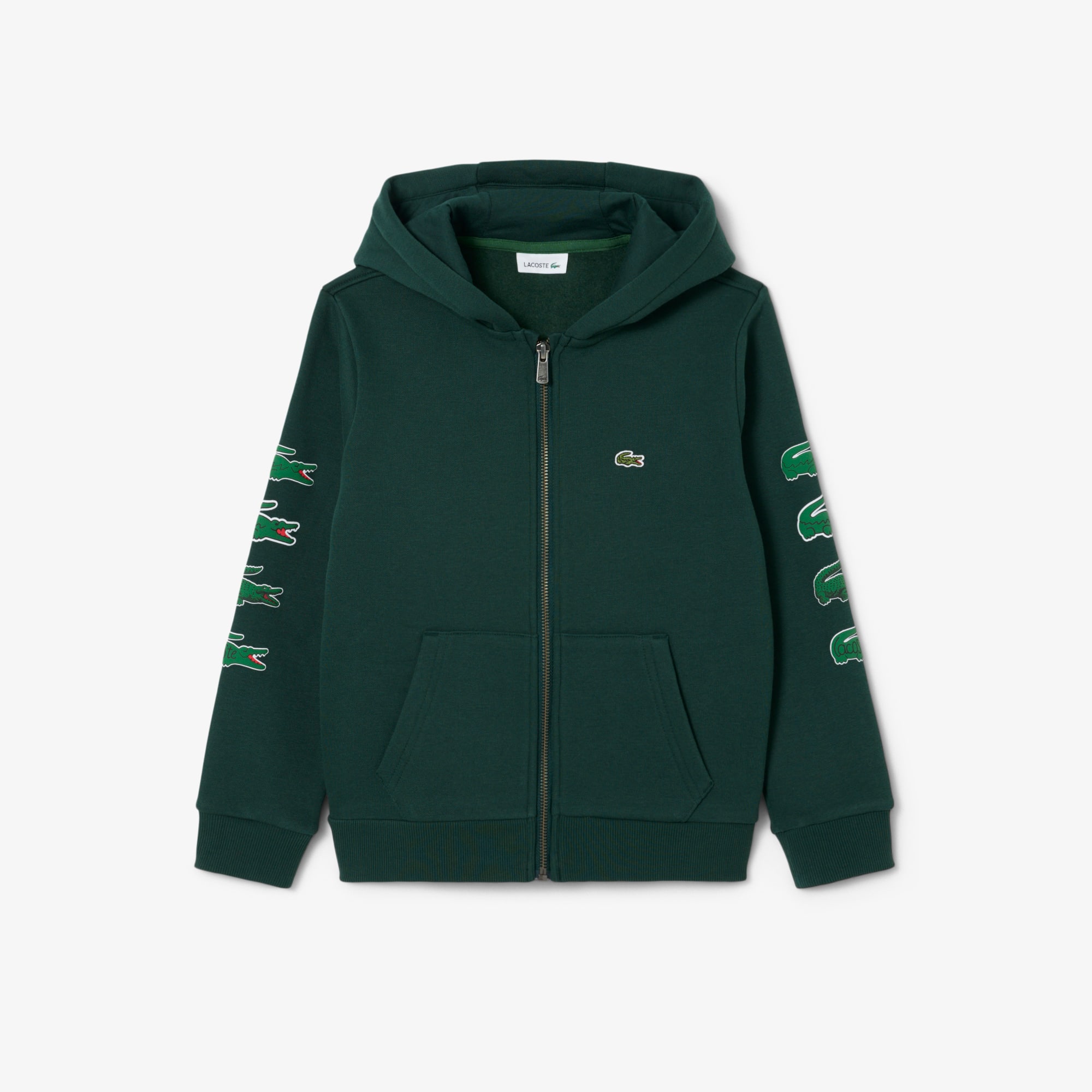Lacoste Printed Fleece Hoodie - 14 Years In Green