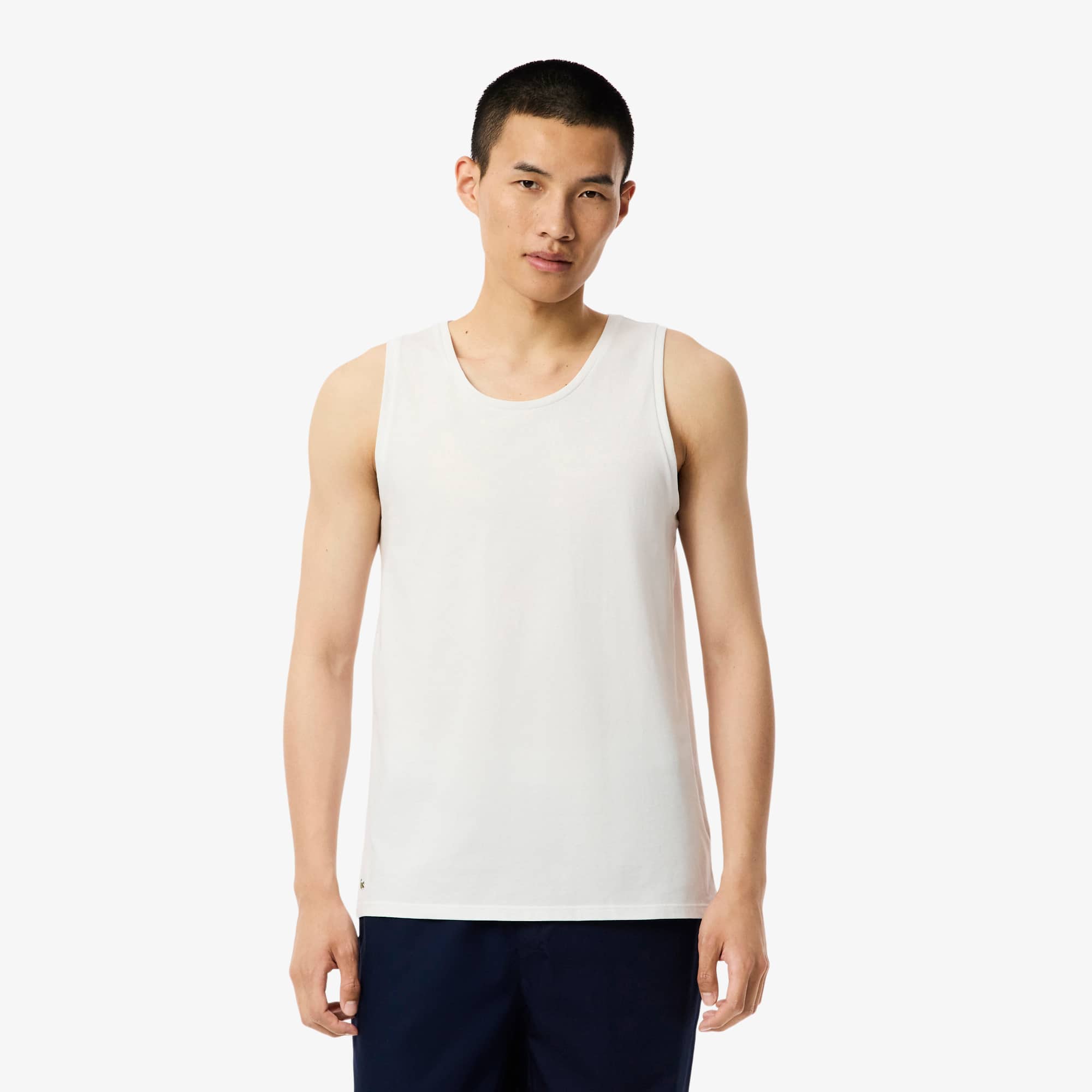 Lacoste 3-pack Cotton Tanks In White