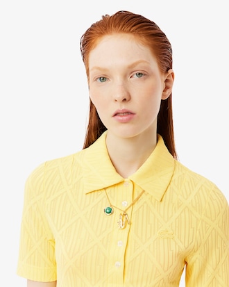 Runway Slim Fit Monogram Jacquard Polo