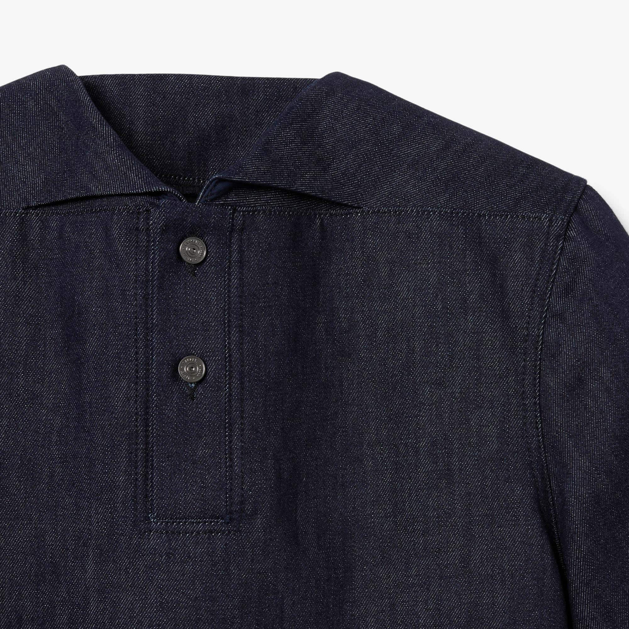 Runway Loose Fit Denim Polo Shirt