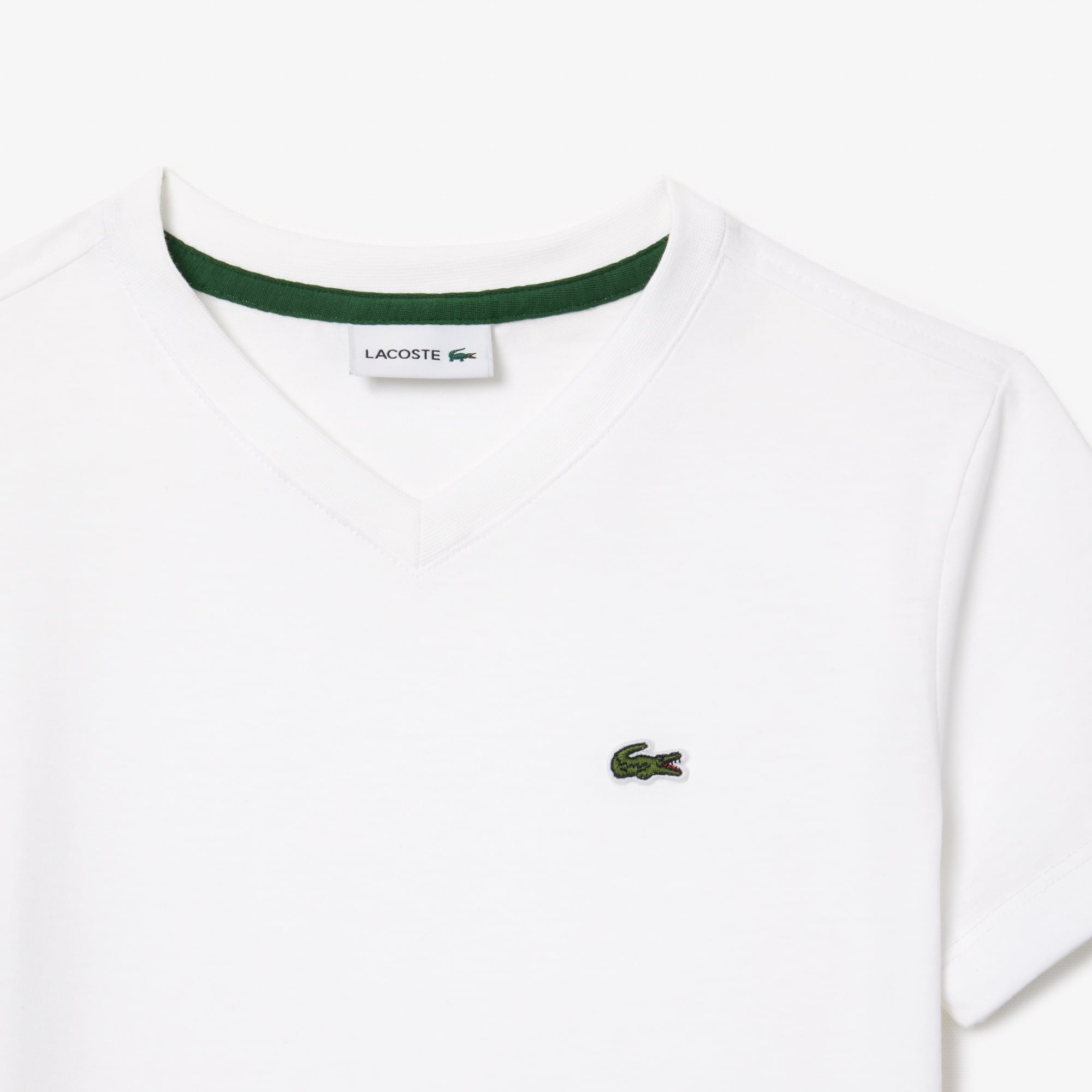 【関税込み】Lacoste グリーン VネックTシャツ Lacoste モノグラム Tシャツ | グリーン | FARFETCH JP