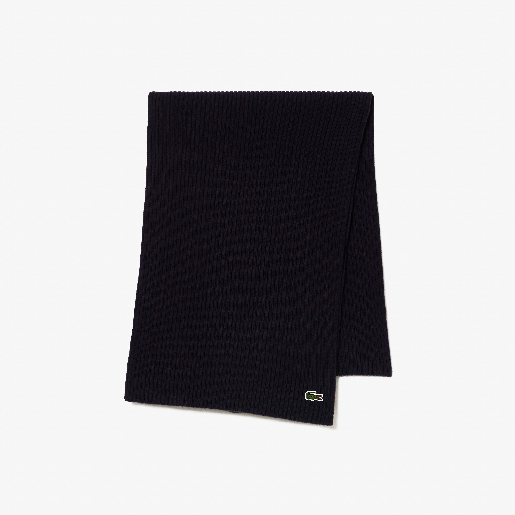 Lacoste Unisex Ribbed Wool Scarf