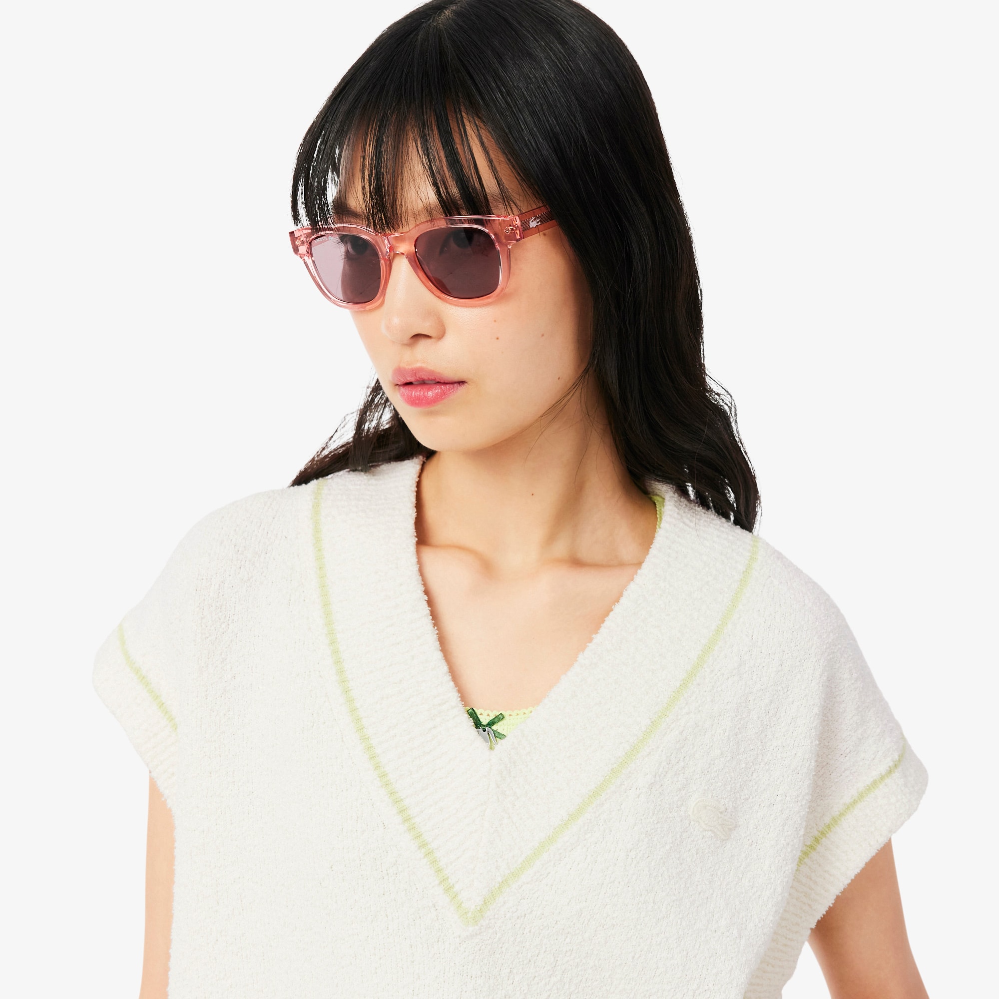Cotton Blend V-neck Sleeveless Sweater Vest
