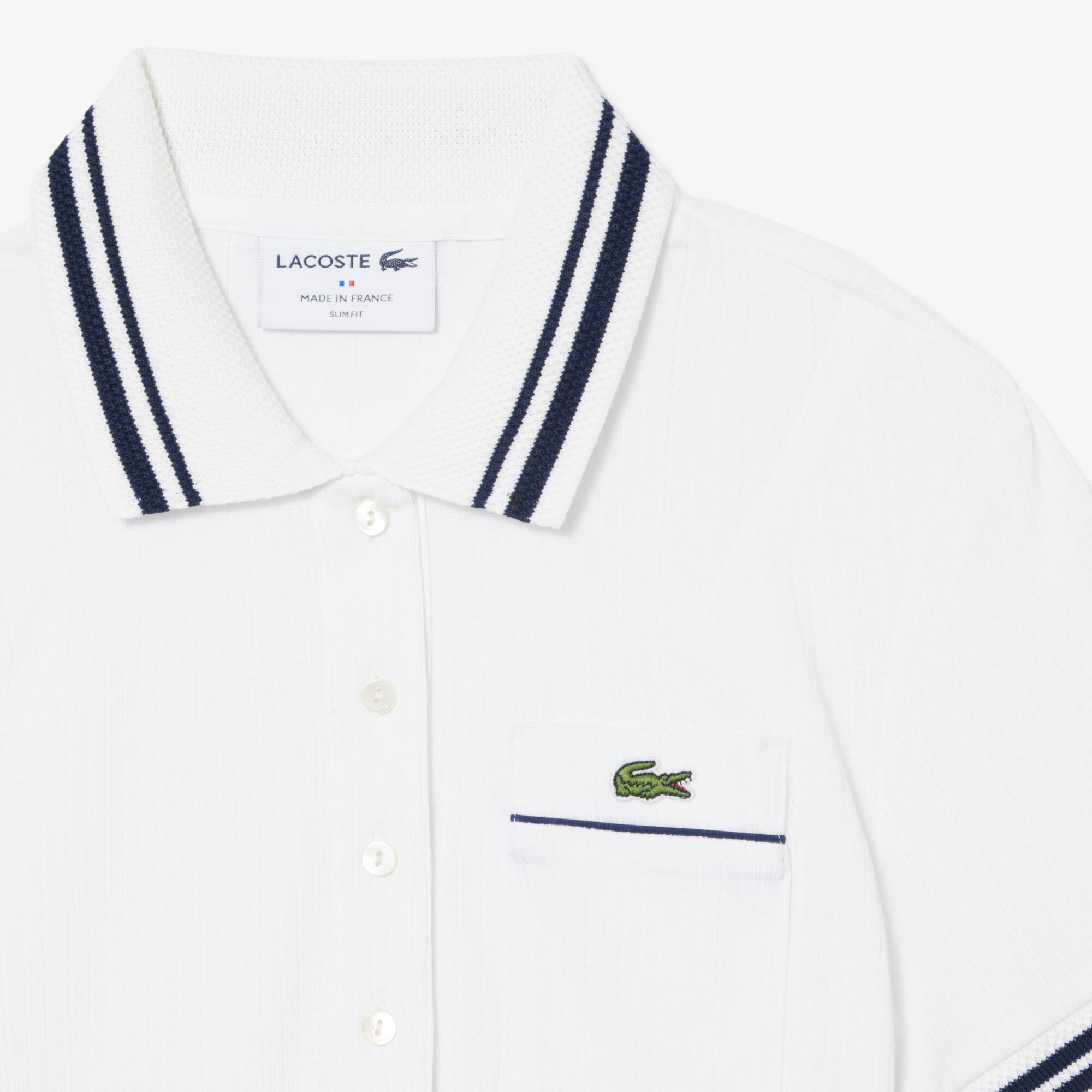 Slim Fit French Made Ribbed Polo — Image 4