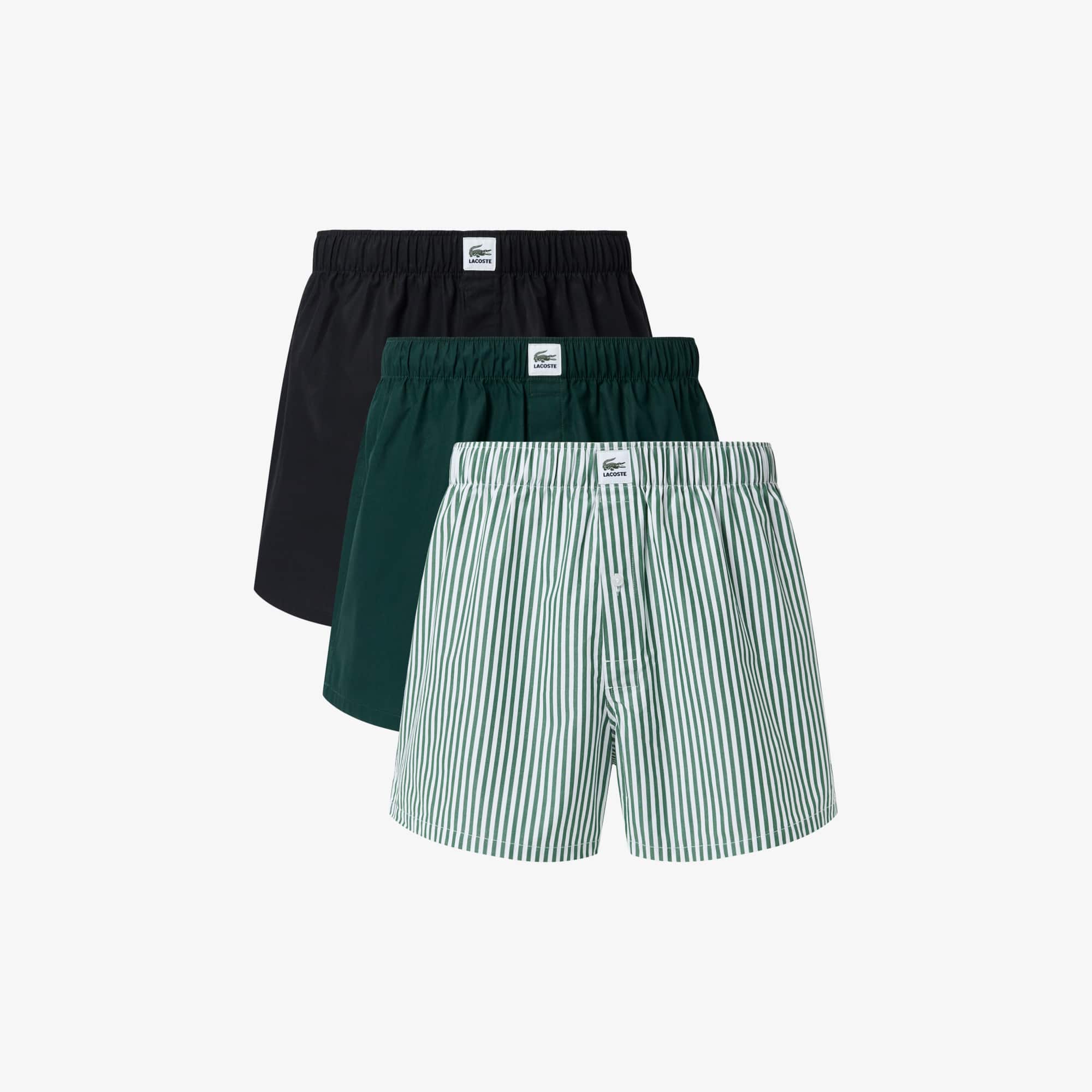 3-Pack Striped Cotton Poplin Boxers