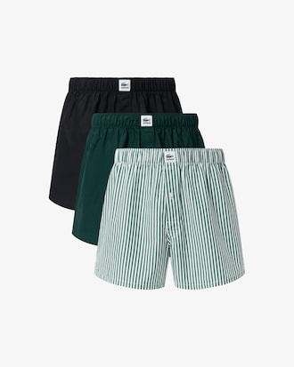 3-Pack Striped Cotton Poplin Boxers