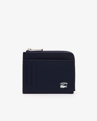 Porte-cartes zippé homme Lacoste avec marquage contrasté