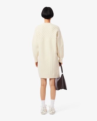 Women's Patchwork Effect Wool Sweater Dress