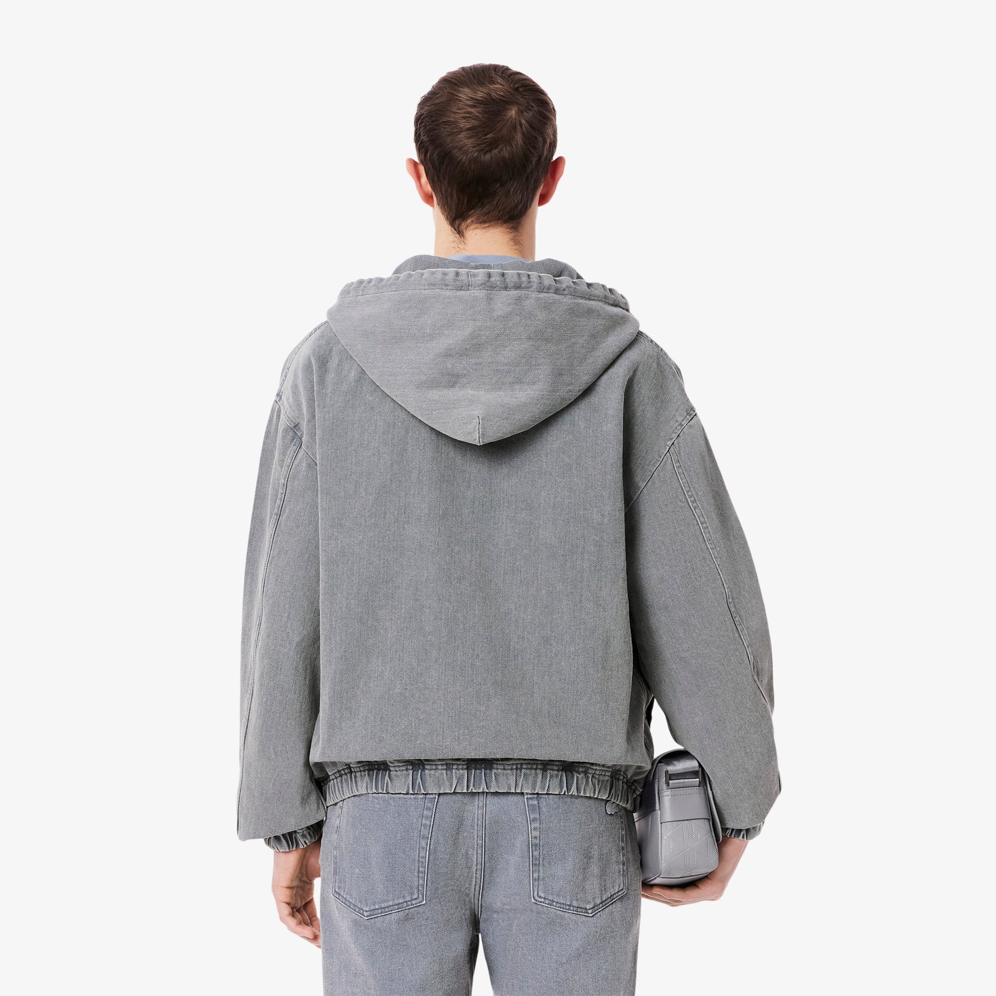 Men's Washed Effect Denim Hooded Jacket - Jackets & Coats - New In