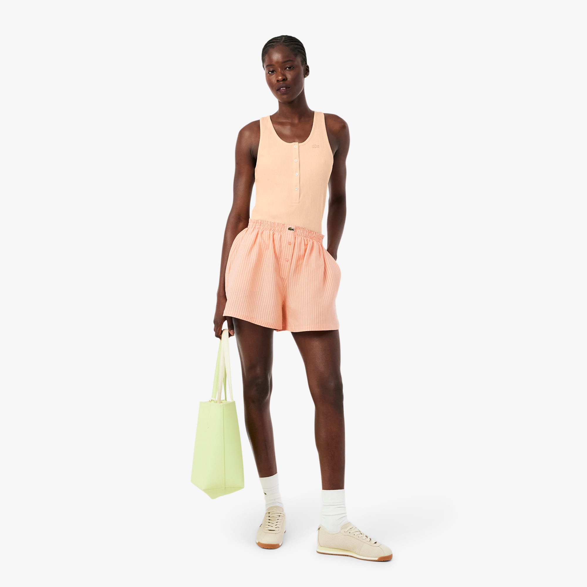Lacoste Oversized Linen Blend Shorts