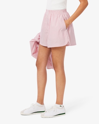 Women's Relaxed Fit Lightweight Striped Poplin Shorts