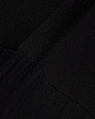 Cashmere Blend Polo Collar Pleated Dress