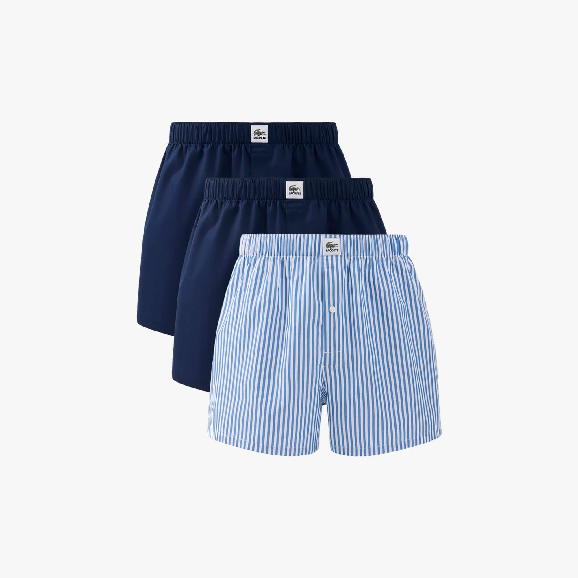 3-Pack Striped Cotton Poplin Boxers