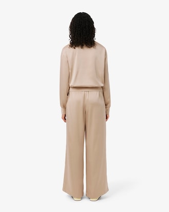 Pantalones De Satin El&aacute;stico Oversize