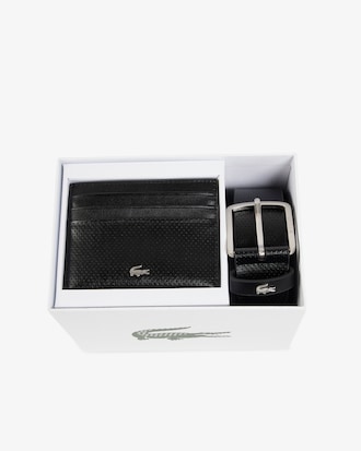 Set de Regalo con Cintur&oacute;n de Piel y Tarjetero para Hombre