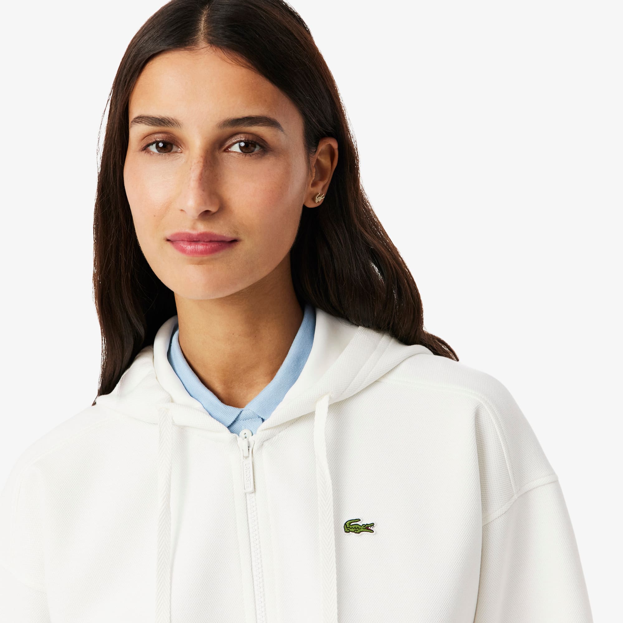 Women's Zip-Up Piqué Hoodie - Sweaters & Sweatshirts - New In 2026