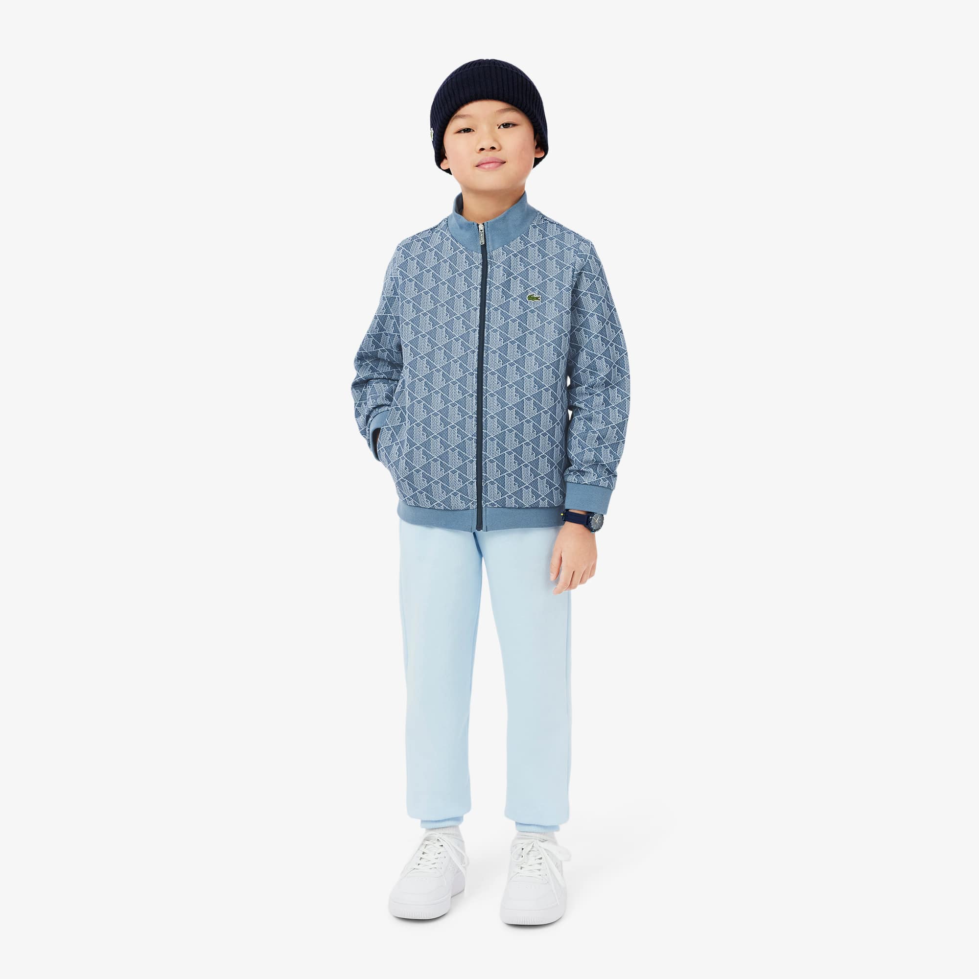 Kids' High-Neck Zip-Up Paris Monogram Sweatshirt - Teens Sweaters