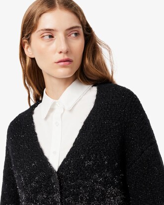 C&aacute;rdigan de Jacquard en Degradado con Efecto Metalizado