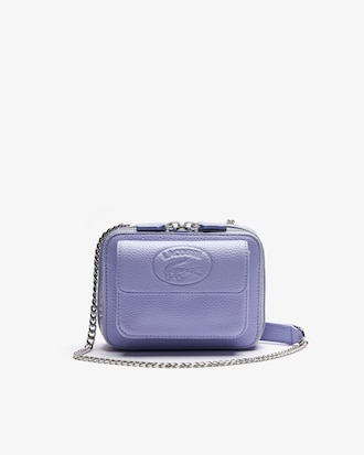 Mini sac &agrave; bandouli&egrave;re zipp&eacute; Croco Crew en cuir grain&eacute;