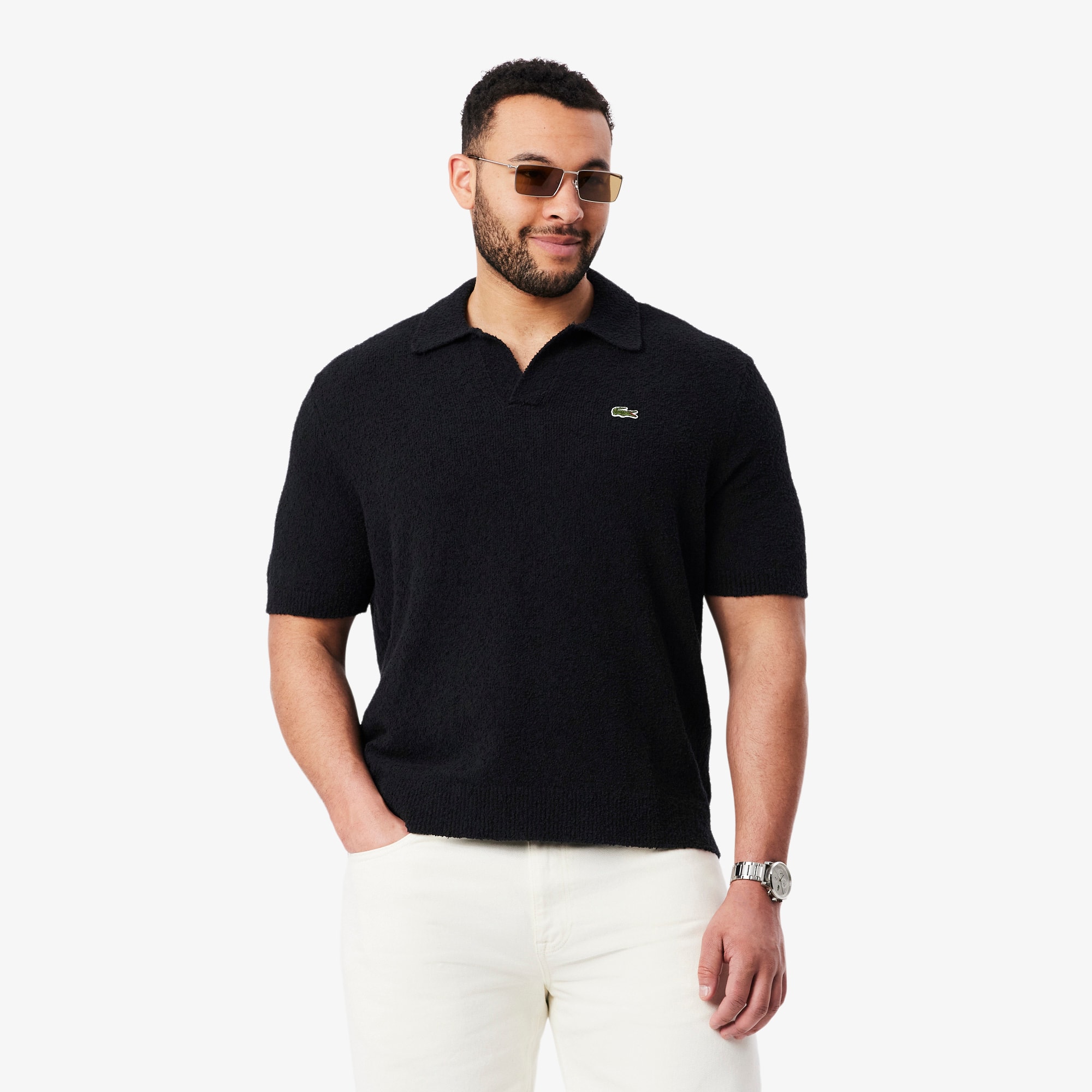 Classic Fit Bouclé Knit Polo - Sweaters & Sweatshirts - New In