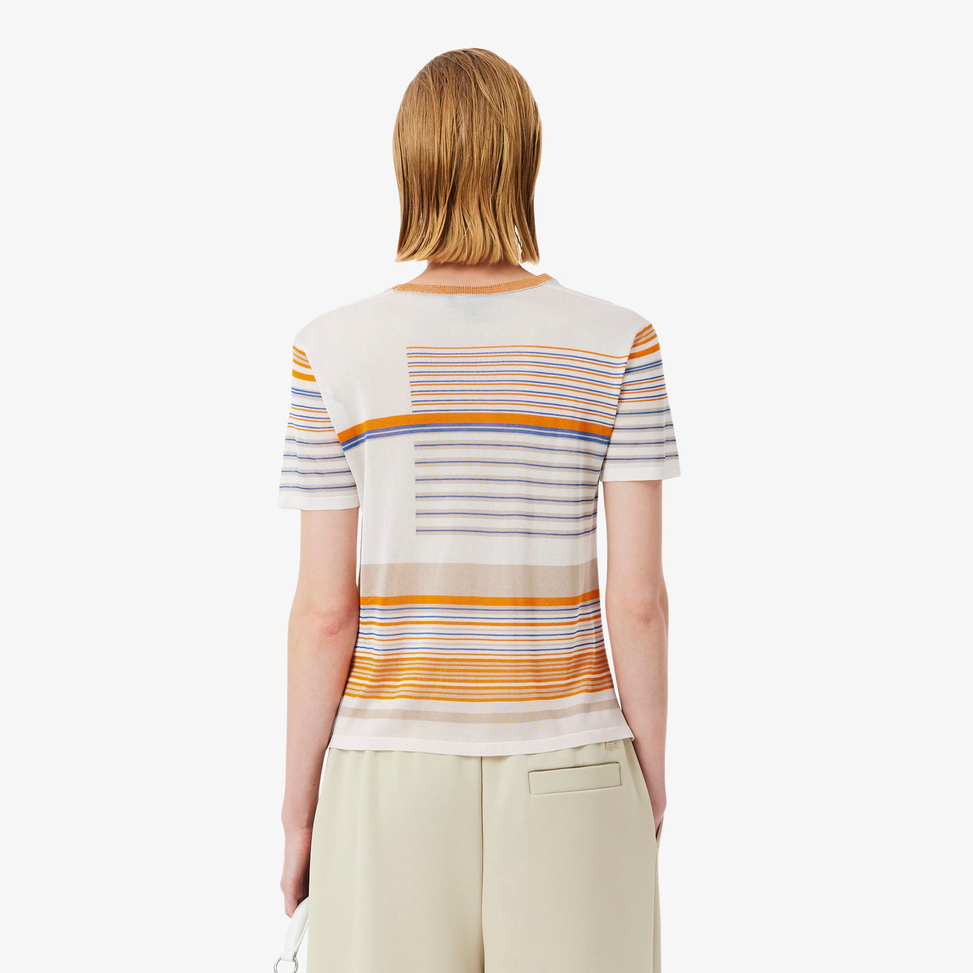 Runway Striped Satin Jersey T-shirt