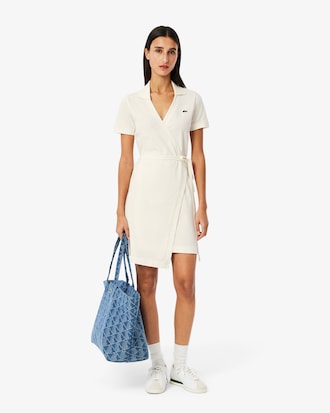 Women's Stretch Mini Piqué Wrap Dress