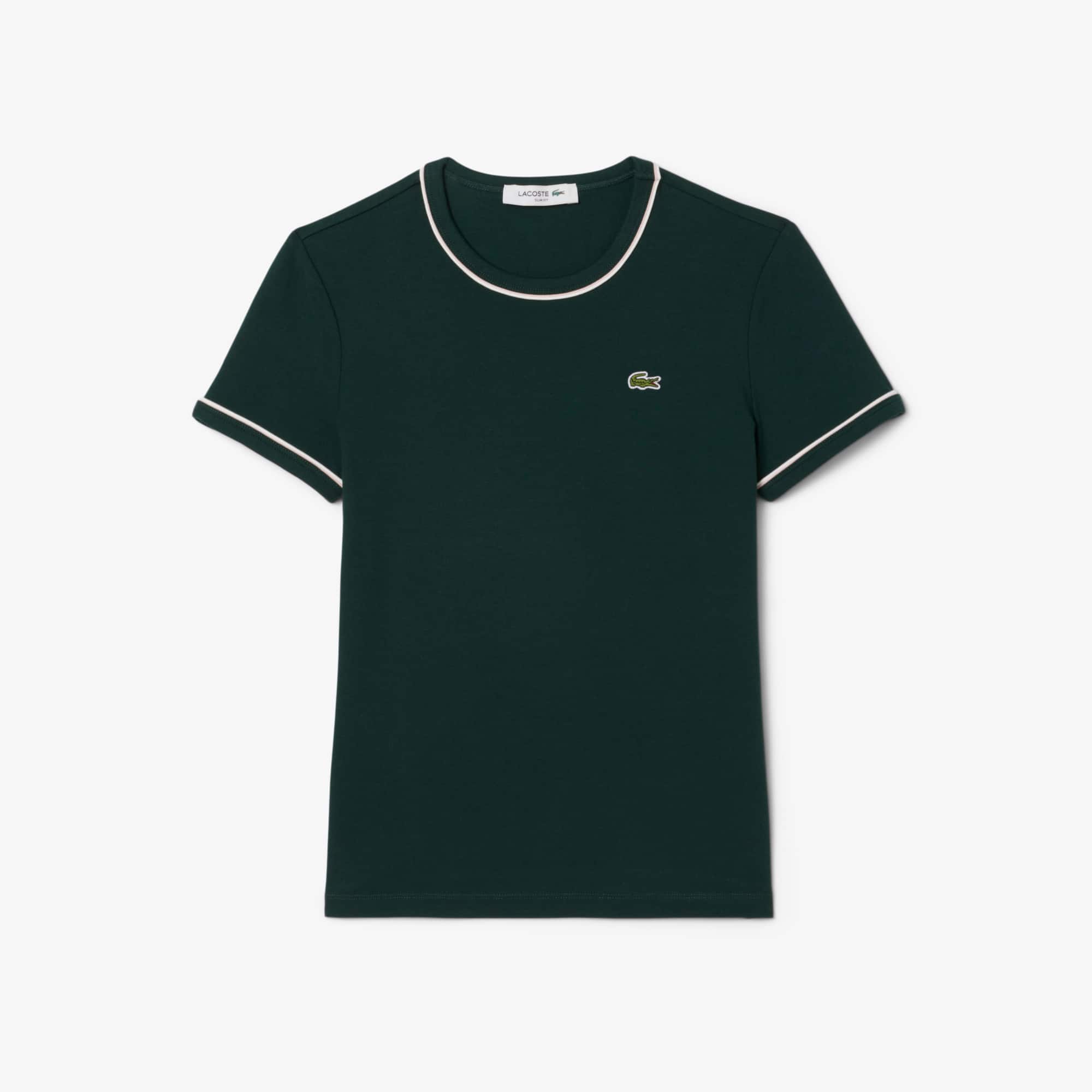 Lacoste Contrast-trim T-shirt In Green