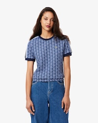 Playera Ajustada Con Monograma Para Mujer