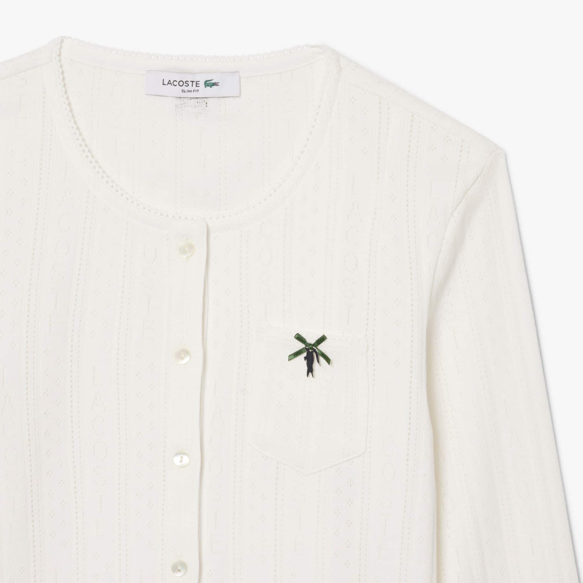 Slim Fit Pointelle Cardigan - Organic Cotton - New In 2026 | Lacoste