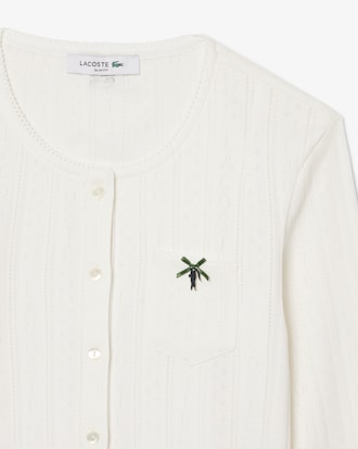 Cardigan slim fit marquage pointelle