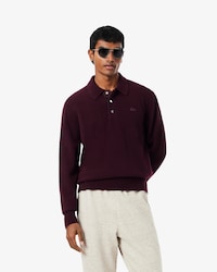 Pull col polo laine feutr&eacute;e