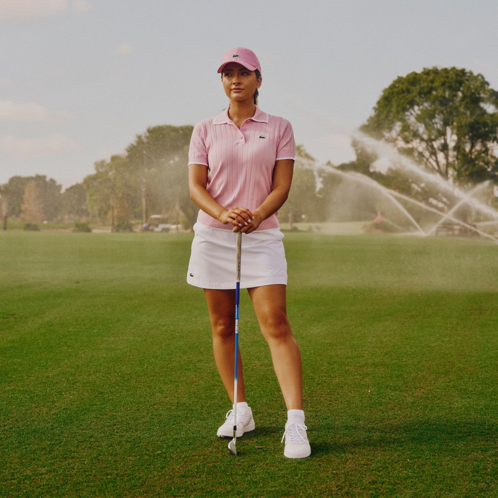 Lacoste Women's Short Sleeve Polo Collar Golf Sweater