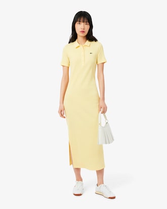 Lacoste Women's Long Ribbed Cotton Polo Dress - XL (42) Lacoste Women's Long Ribbed Cotton Polo Dress - XL (42)