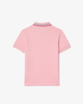 Polo de Petit Piqué con Cuello a Rayas para Niños
