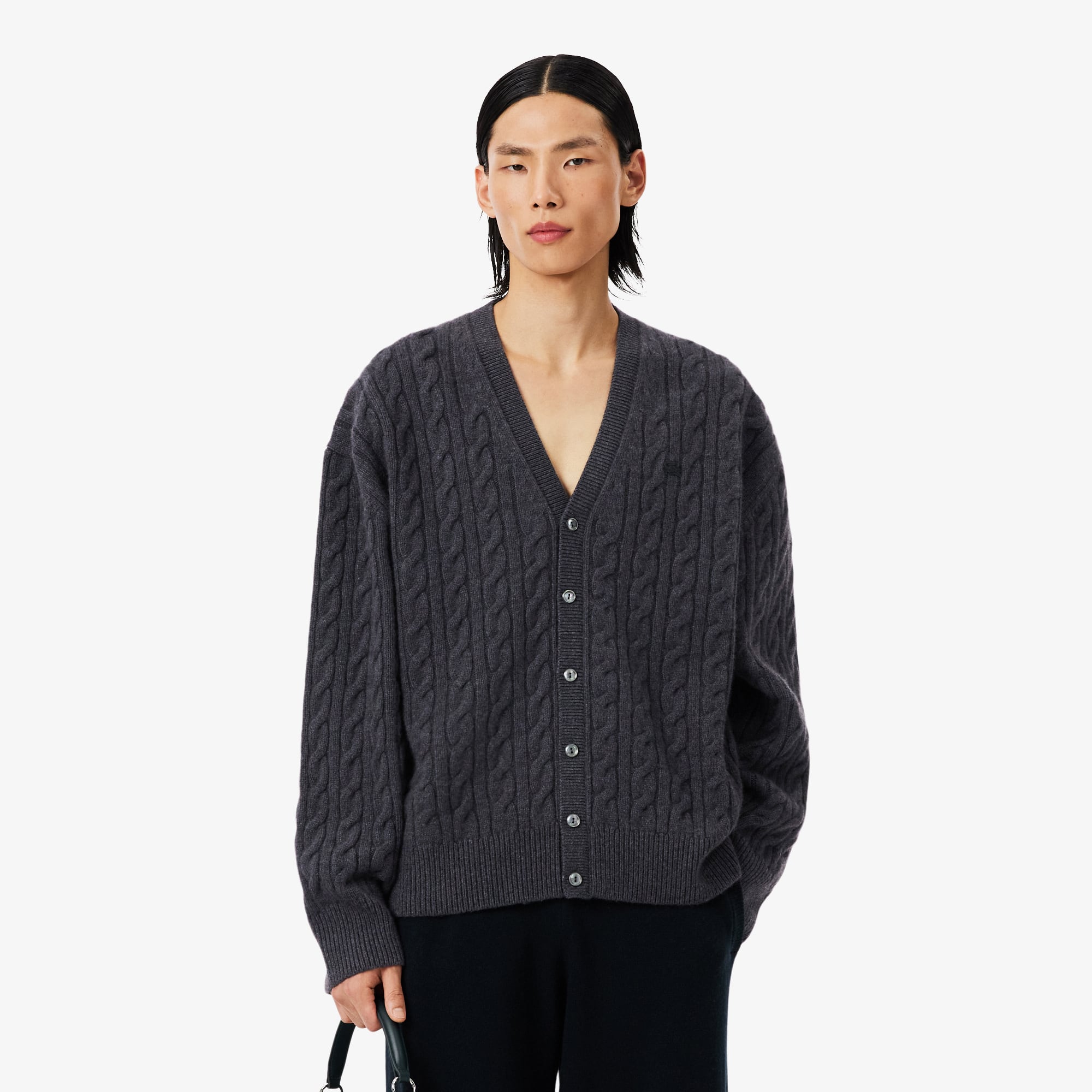 Lacoste Runway Cashmere Cable Knit Cardigan