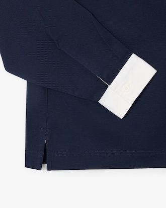 Relaxed Fit Striped Piqu&eacute; Rugby Polo Shirt
