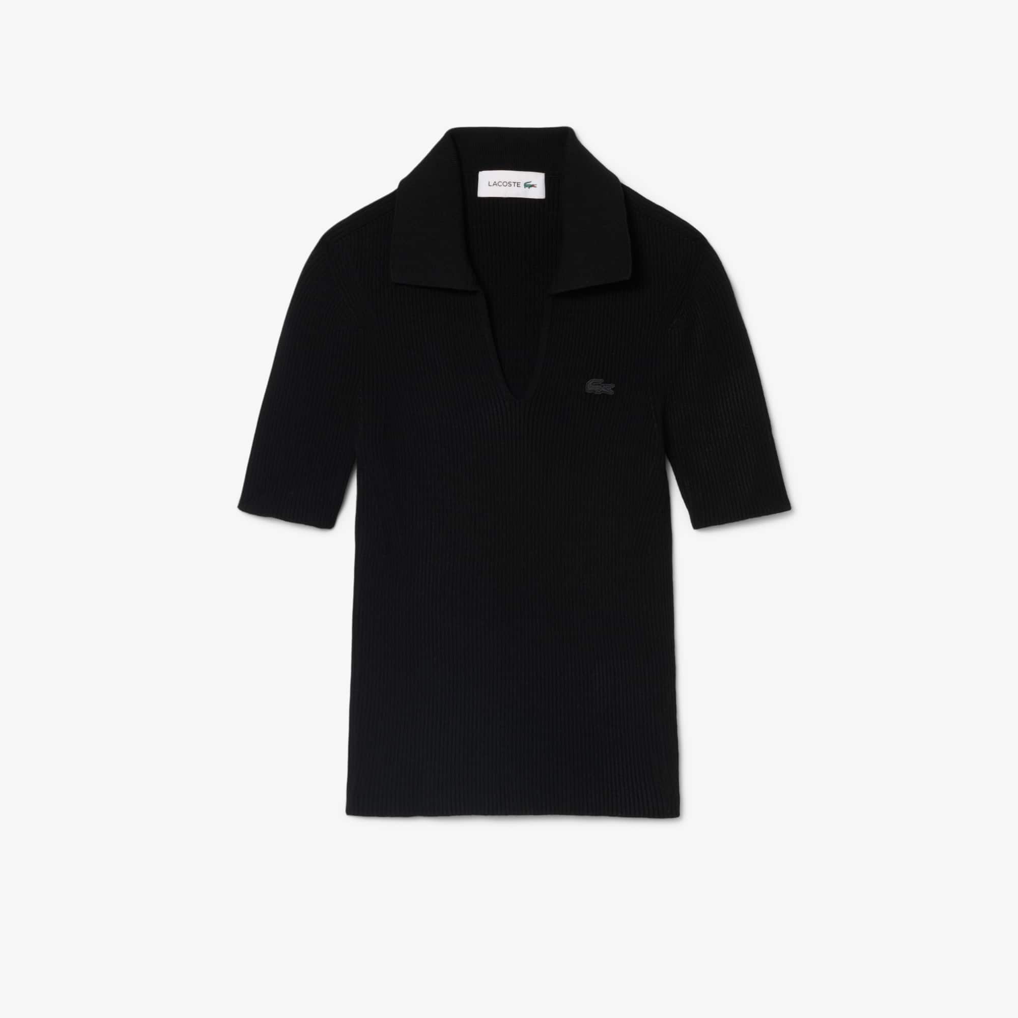 Short Sleeved 3D Knit Polo Shirt