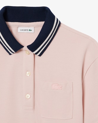 Pleated Skirt Piqu&eacute; Polo Dress