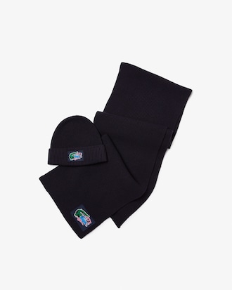 Unisex Ribbed Wool Beanie And Scarf Gift Set