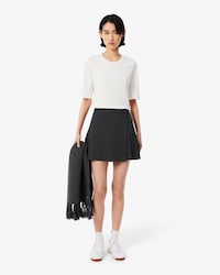 Short Pleated Wrap Skirt