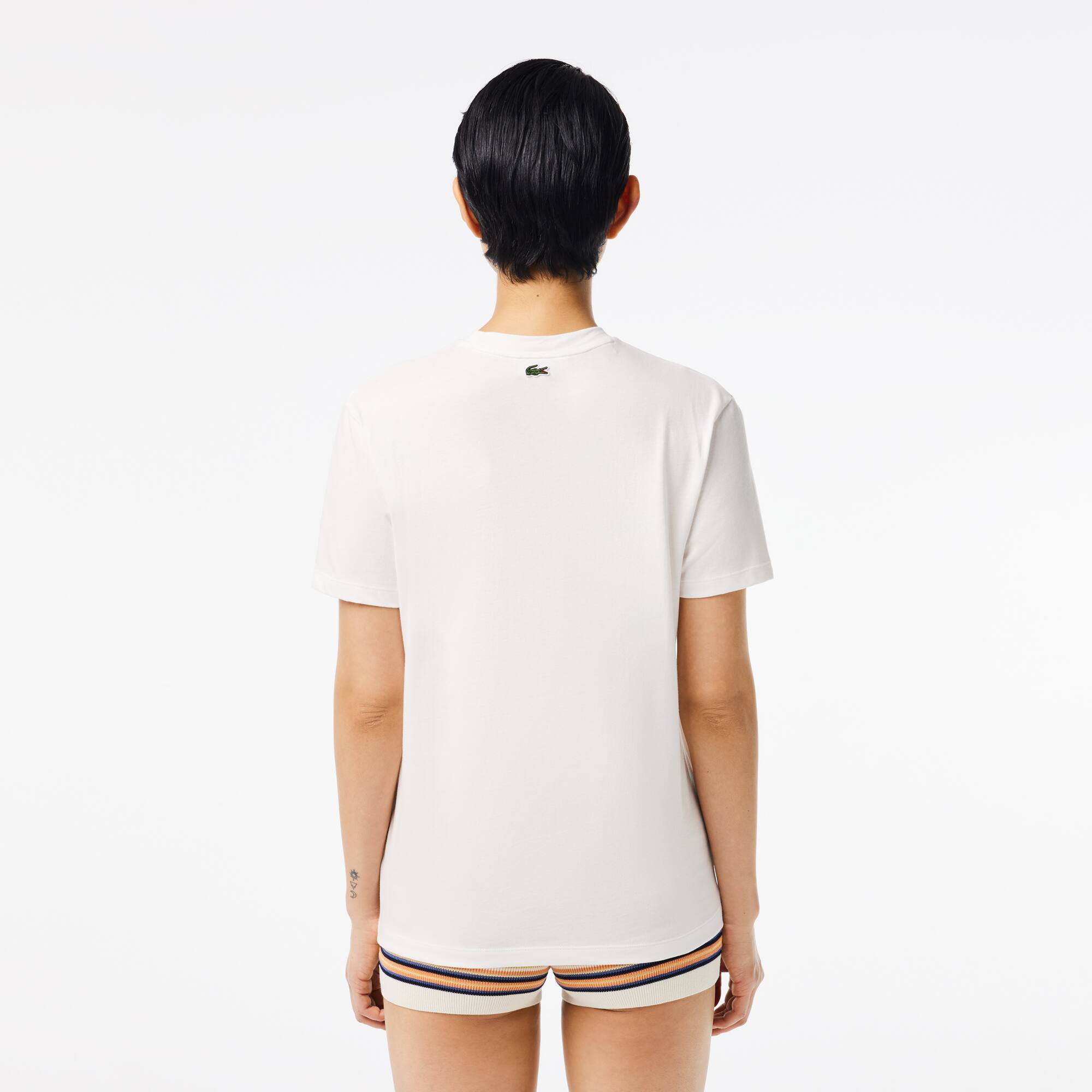 ★LACOSTE★ Women's Short Sleeve T-Shirt Off White TF677E-55 Lacoste T-Shirts | Long, Short Sleeve | USC by Sports Direct
