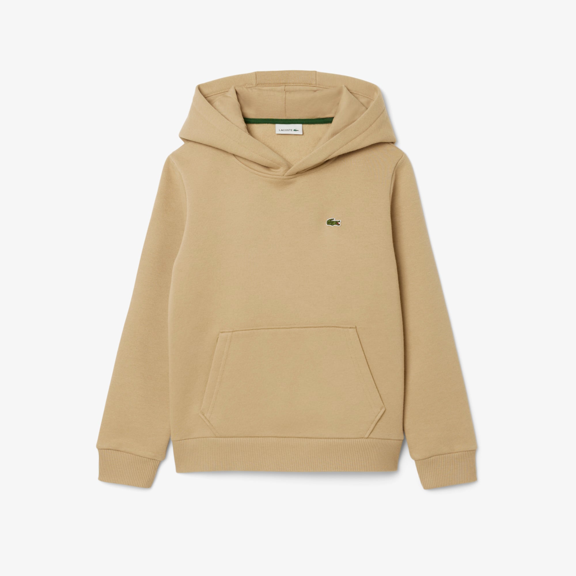 Lacoste Kids' Kangaroo Pocket Fleece Hoodie - 10 Years In Brown