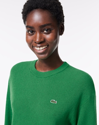 Women's Relaxed Fit Wool Moss Stitch Sweater