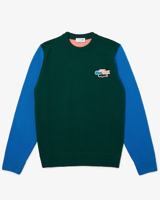 Men&rsquo;s Crew Neck Colorblock Responsible Wool Sweater