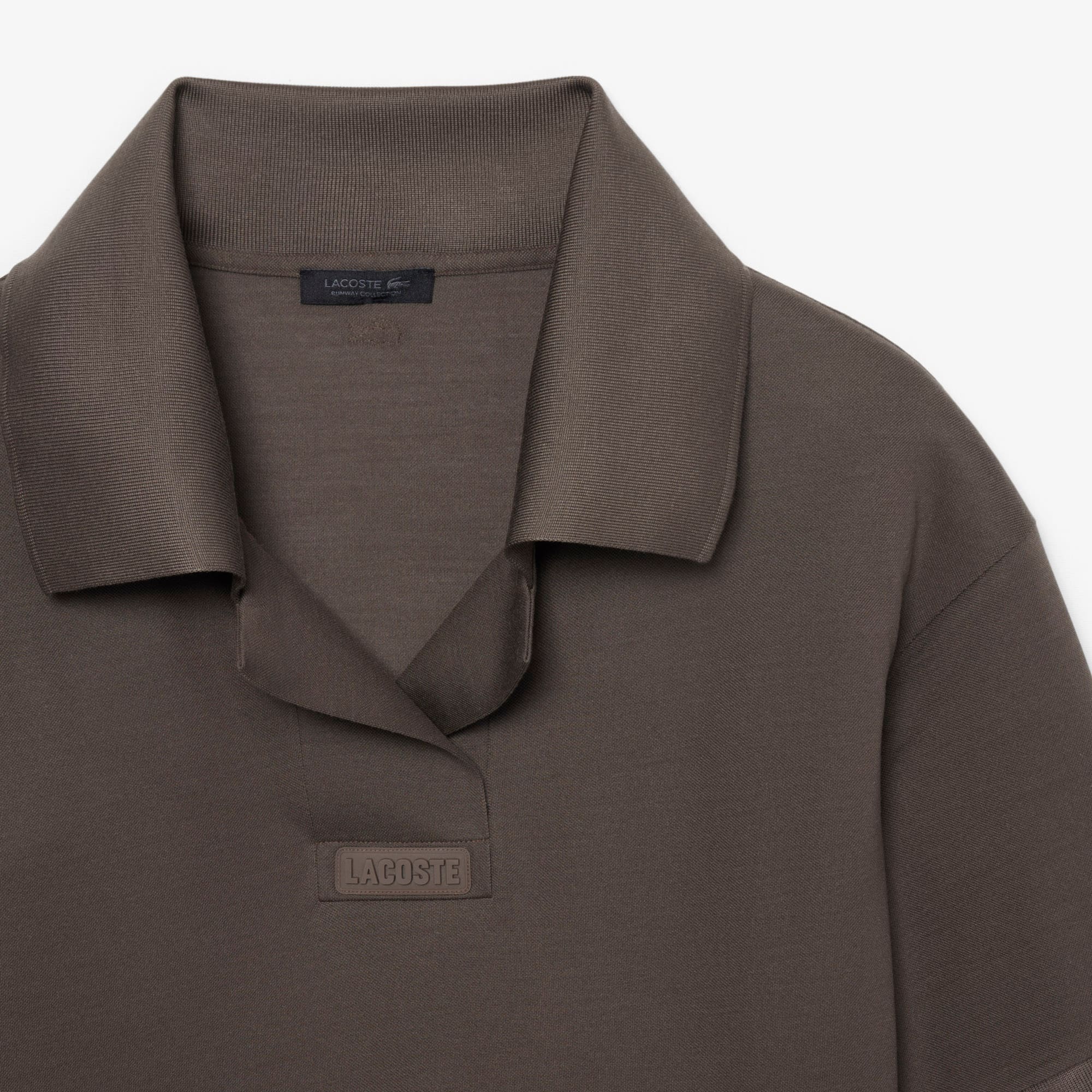 Runway Silk Piqué Polo Collar Dress
