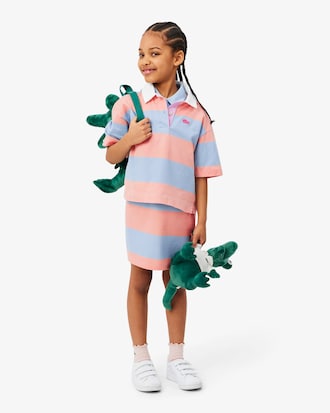 Sleeveless Striped Petit Piqu&eacute; Polo Dress
