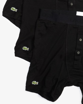 Lacoste Essentials Classic, paquete de 3 b&oacute;xers de 100% algod&oacute;n para hombre