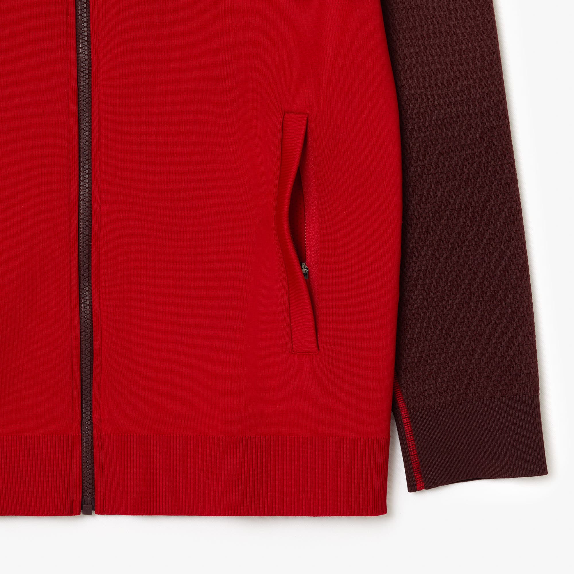 Lacoste 赤 ジップアップジャケット　ジョコビッチモデル Lacoste 赤 ジップアップジャケット ジョコビッチモデル - メルカリ